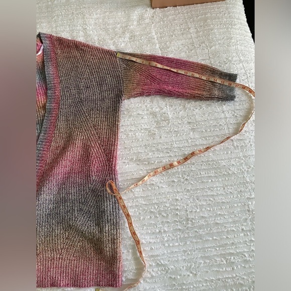 Torrid Pink Mulitcolor Ombre Rainbow Cardigan Chunky Open Sweater 0 Large 12 - Picture 9 of 9